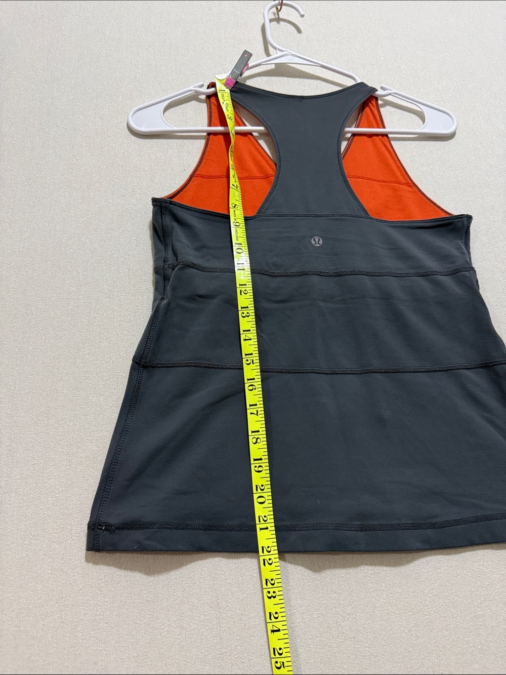 lululemon athletica Charcoal Tank with Orange Back Panel - Picture 4 of 6